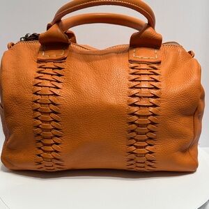 Sofia C Tangerine Leather Satchel